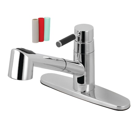 Gourmetier GSC8571DKL Kaiser Sgl-Handle Pull-Out Kitchen Faucet, Polished Chrome GSC8571DKL